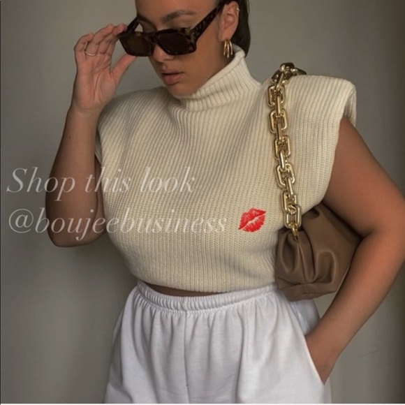 ZARA BNWT Shoulder Pad Knit Top - Picture 1 of 14